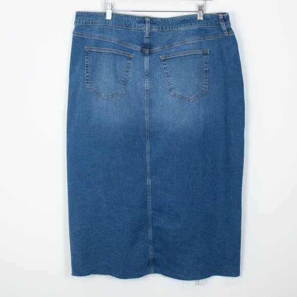 Torrid Womens Blue Maxi Denim Front Slit Skirt Size 16 Boho Classic - Picture 5 of 7